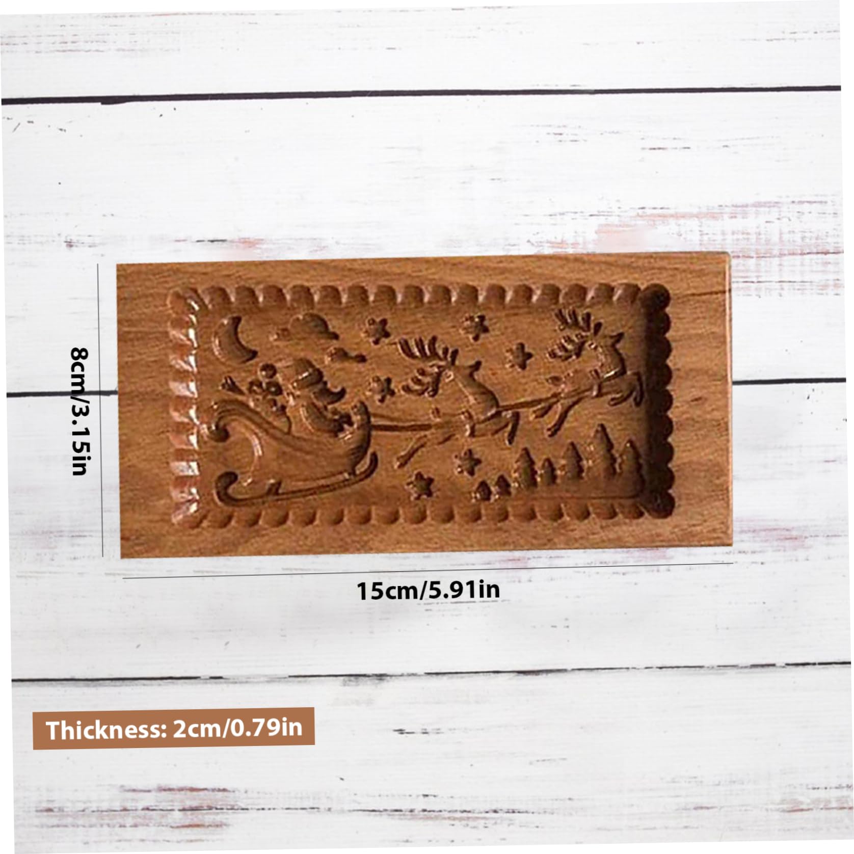 Moules à biscuits en bois, tampons de Noël, forme Père et renne, moules, gaufrage, presse
