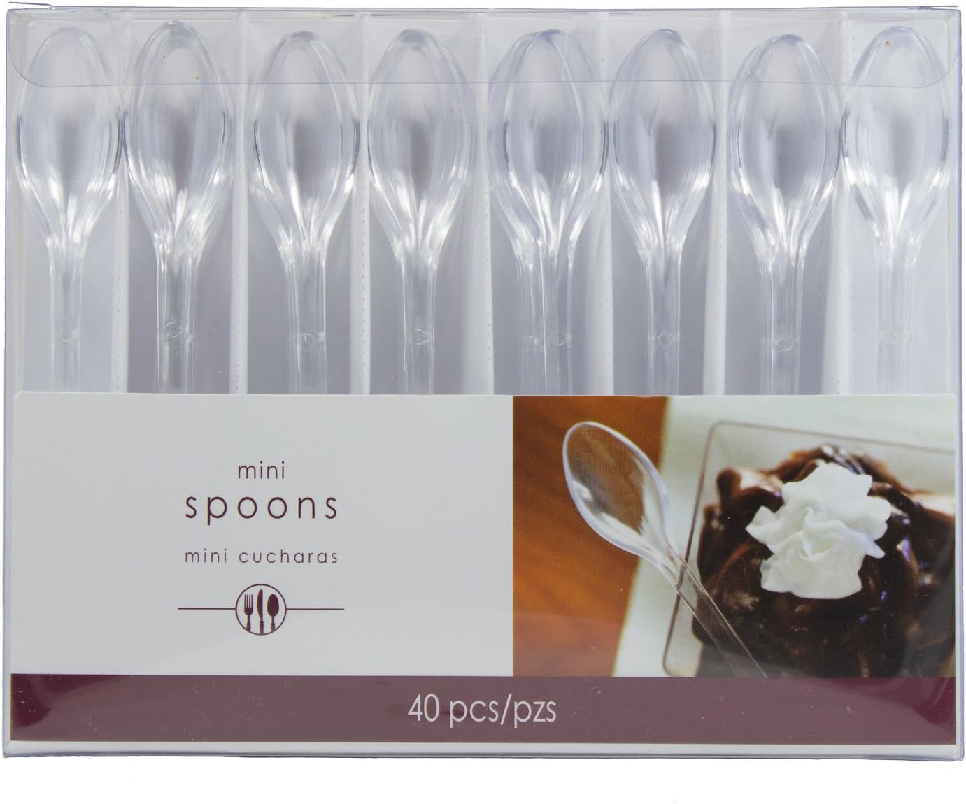 Clear Mini Plastic Spoons 4" (Pack Of 40) Perfect For