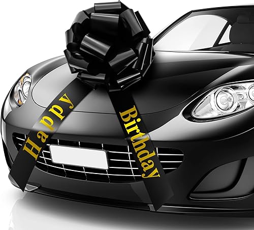 Lazo de feliz cumpleaños para automóvil, lazo grande para envolver regalos, lazo gigante para automóvil, lazo decorativo enorme para fiesta de