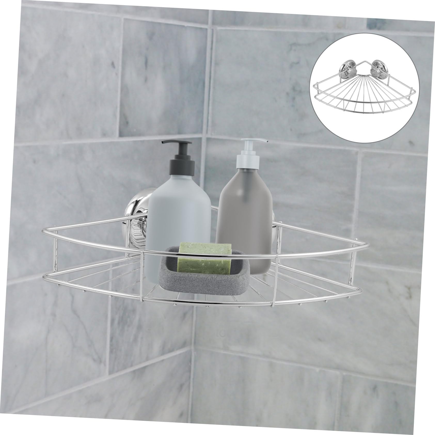 Garneck Acciaio Inox Mensola Design a Ventaglio Angolare, a Ventosa