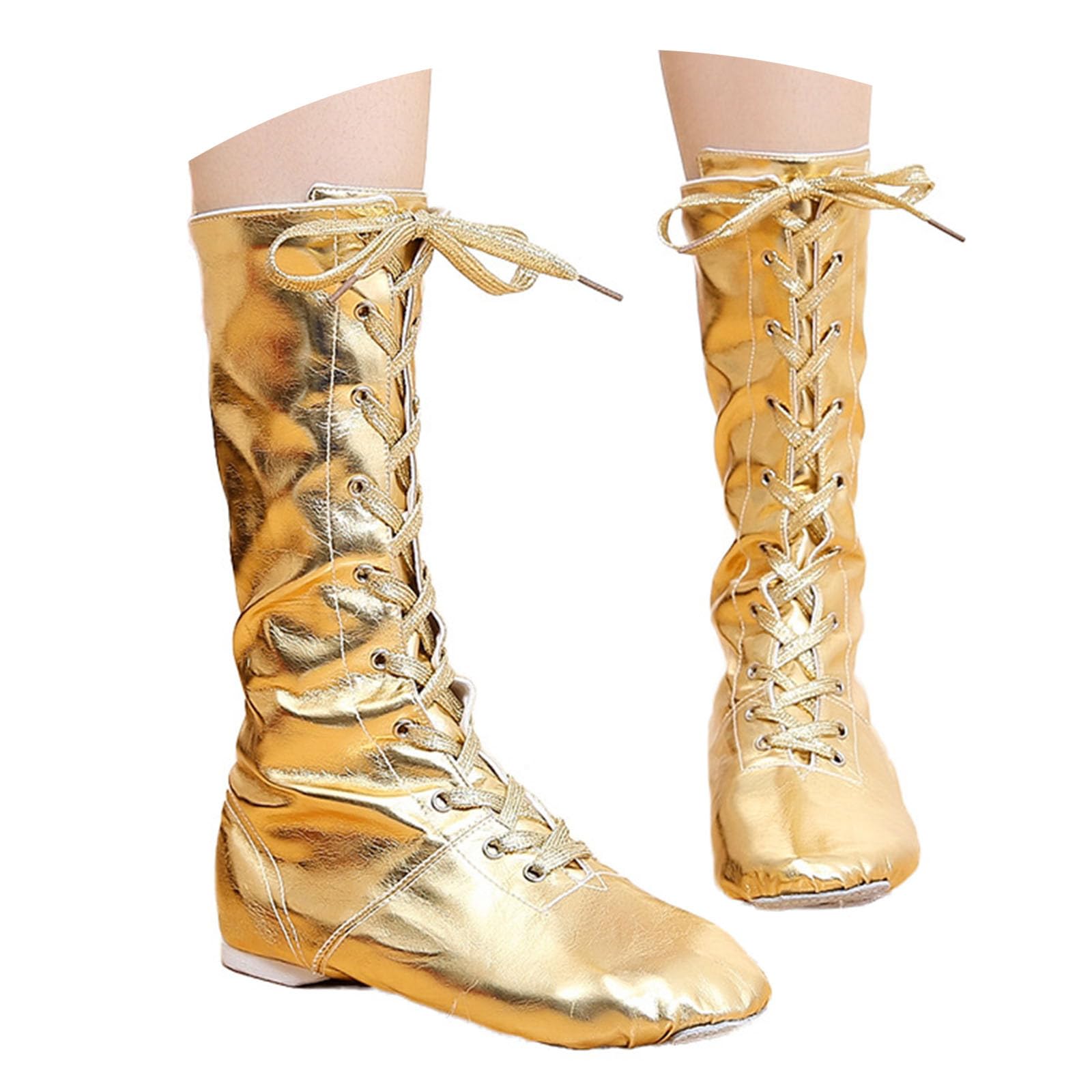 Jazz Tanzschuhe Damen Jazzschuh Tanzstiefel Ballsaal Danz flach Karnevalstiefel Elegantes Tanzstiefeletten Yoga Shoes Training Ballerinas Tanzschuhe mit Schnürung