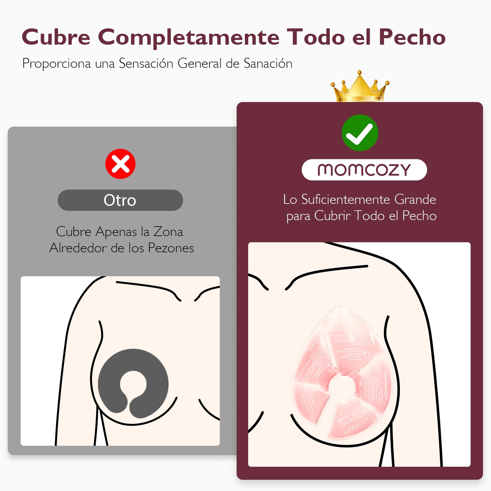 Momcozy Almohadillas Térmicas Grandes para El Pecho, Compresas Frío/Calor para El Pecho con 2 Fundas Suaves, Accesorio de Lactancia, Pack de 2, Rosa