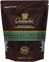 Gotas Chocolate 70% Cacau Gobeche - zero açúcar e adoçantes com tâmara - 90g