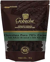 Gotas Chocolate 70% Cacau Gobeche - zero açúcar e adoçantes com tâmara - 90g