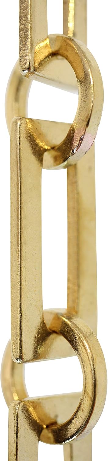 RCH Hardware CH-12-OBB-3 Decorative Solid Brass Chain for Hanging Chandeliers and Pendant Lighting-Rectangular and Circular Design Unwelded Links (3 ft/1 Yard) (Oil Bronzed Black)