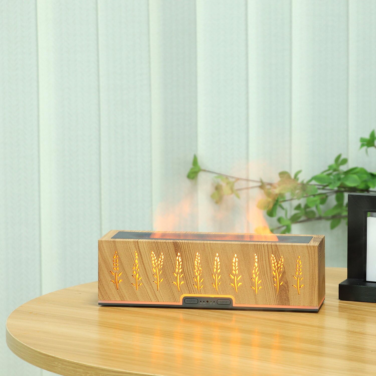 NEWYID Essential Oil Diffusers, 250ml Ultrasonic Diffuser 8 Hours Aromatherapy Cool Mist with 2 Color Lights& 4 Timer Waterless Auto Shut-Off Diffusers Essential Oils for Large Room Home Office(Wood)