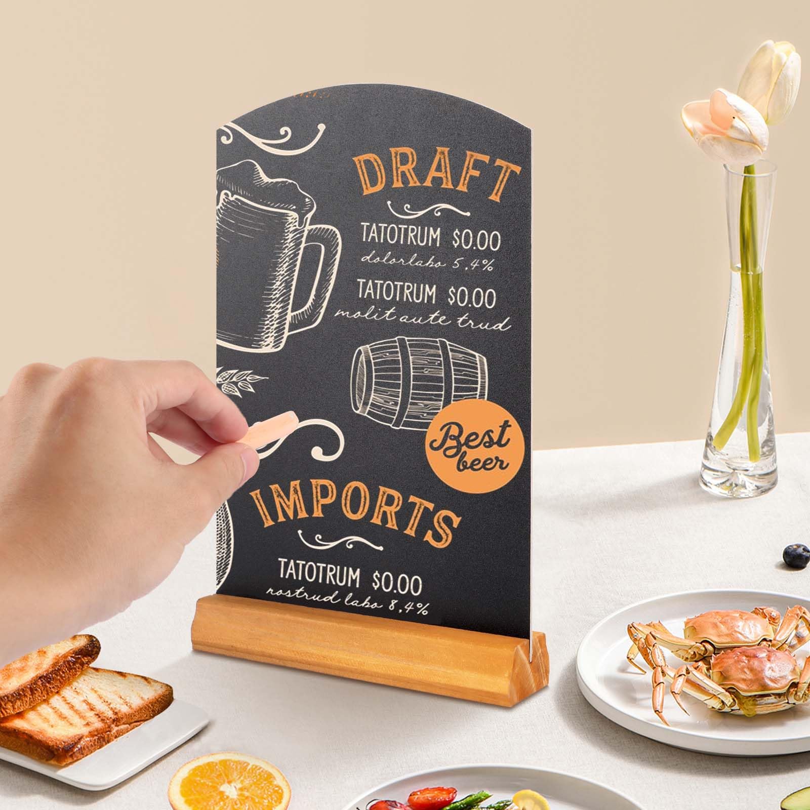 AHAQU 4PCS A4 Chalkboard, 11.8 x 8.6 Inch Tabletop Blackboard with Stand, Menu Chalk Board Sign for Wedding Bar, Restaurant, Party - Image 4