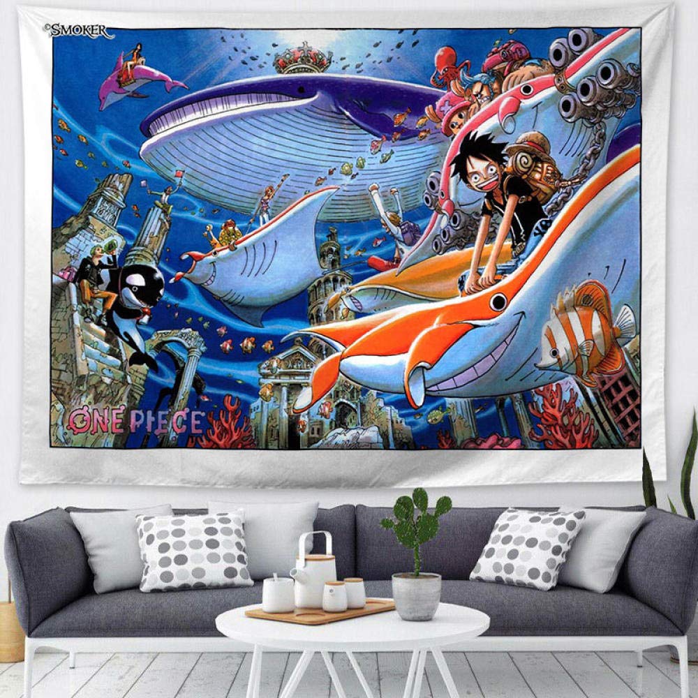 Tapisserie One Piece Anime - Tenture Murale 150x130cm Décoration Chambre