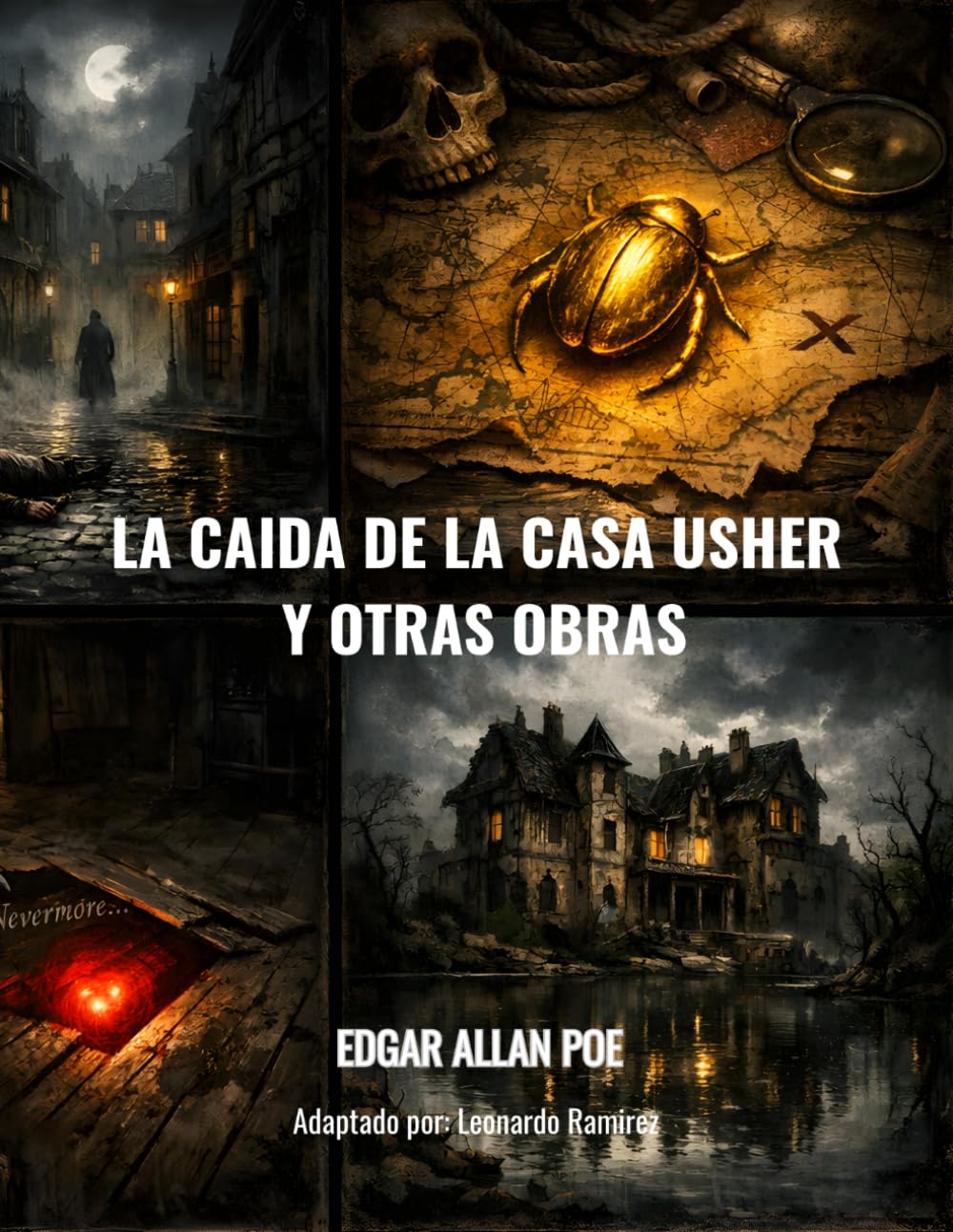 La Caida De La Casa Usher Y Otras Obras: El Escarabajo De Oro, El Corazón Delator, El Cuervo, Los Crímenes De La Rue Morgue Y El Gato Negro Las Obras De Edgar Allan Poe adaptadas a un lenguaje moderno