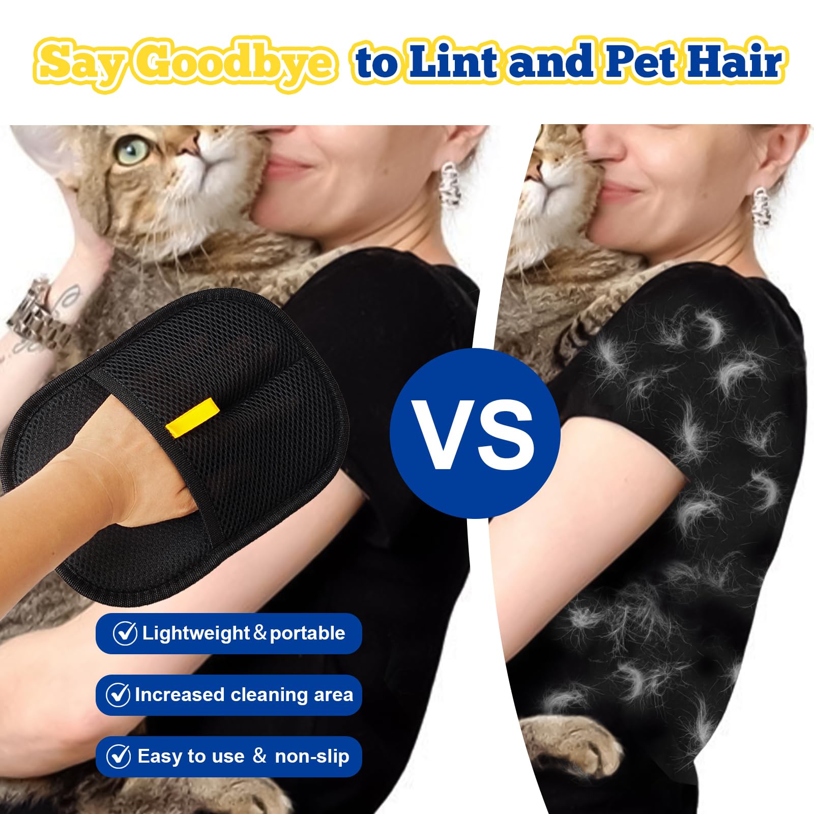 Gloryit Fellhandschuhe Fingerlos - 2er Set Haarentferner Für Katzen & Hunde