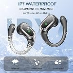 Wireless Earbuds, Bluetooth 5.4 Headphones Sport, LED Display Bluetooth Earbuds with ENC Noise Canceling Mic, 50H Stereo Wireless Headphones with Earhooks, IP7 Waterproof Ear Buds for Running/Workout