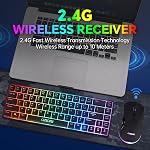 CHONCHOW 60% Clavier de jeu sans fil et Mouse Combo, RGB Rechargeable par défaut LED Allumez les claviers, 68 Clés Ultra Clavier compact sans fil et souris de jeu ergonomique pour Xbox PS4 PS5 PC portable