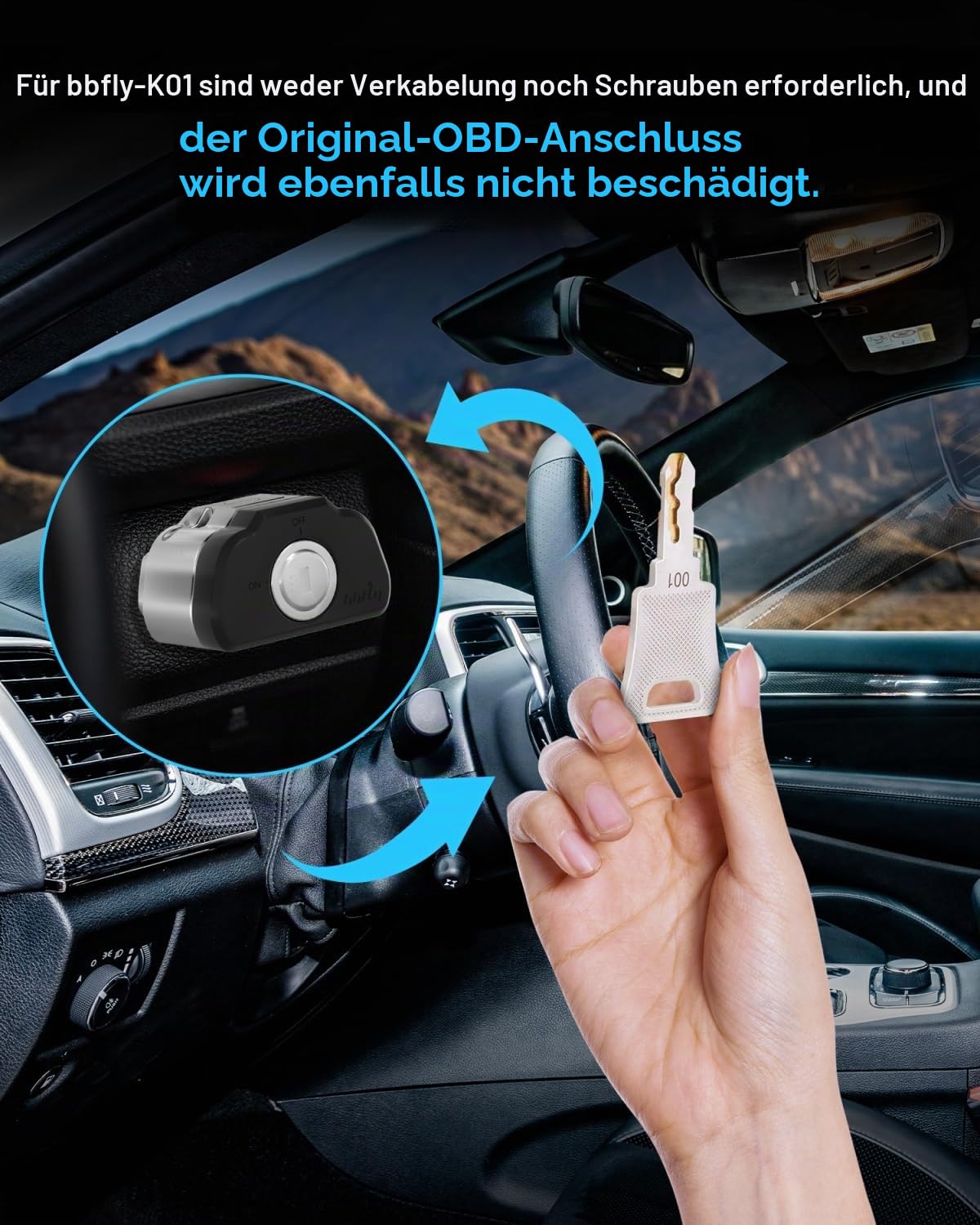 bbfly -K01 OBD2 Schloss, OBD Port Lock Diebstahlsicherung, Auto Diebstahlsicherung OBDII Verriegelung