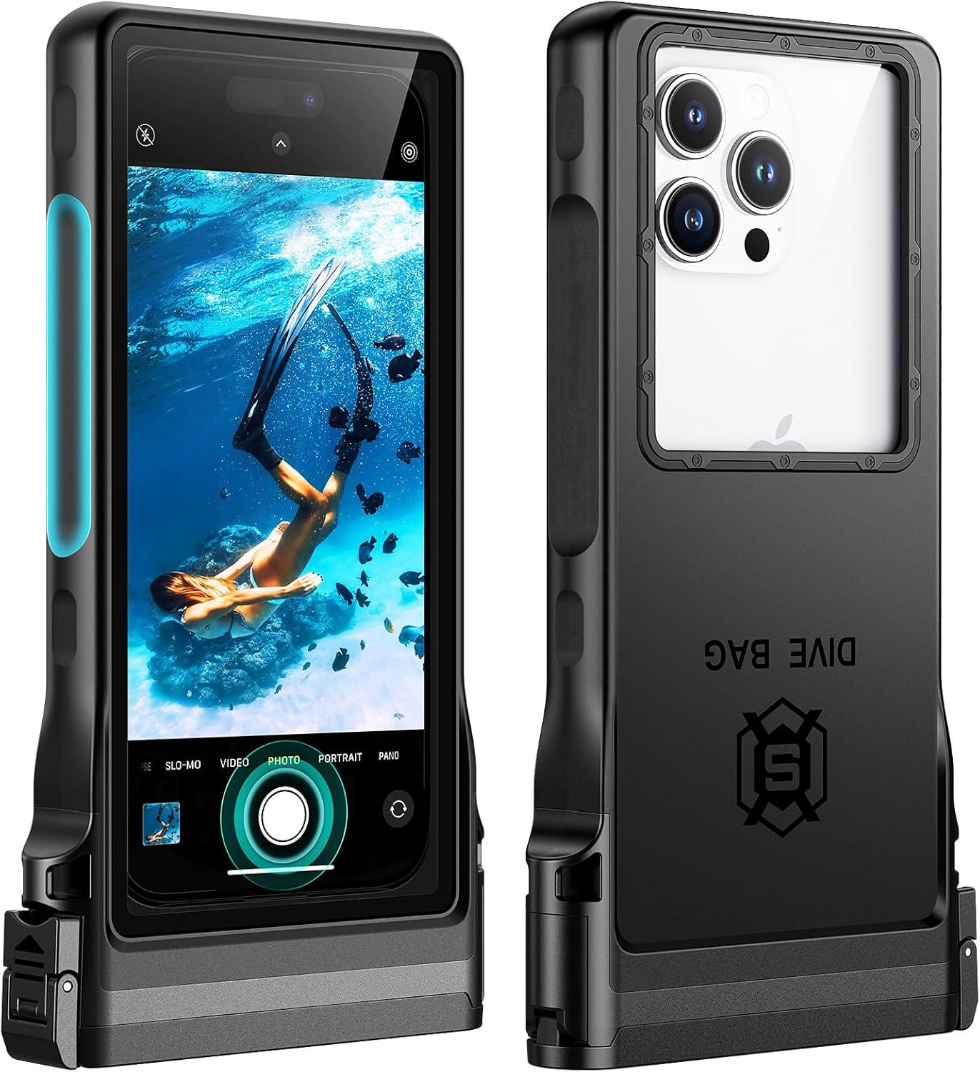 Lanhiem Custodia impermeabile 15M (universale) Custodia subacquea professionale IPX8 per iPhone Samsung Galaxy Huawei Xiaomi Redmi Goole Pixel e smartphone Custodia subacquea da 4,7-6,9 pollici, Nera