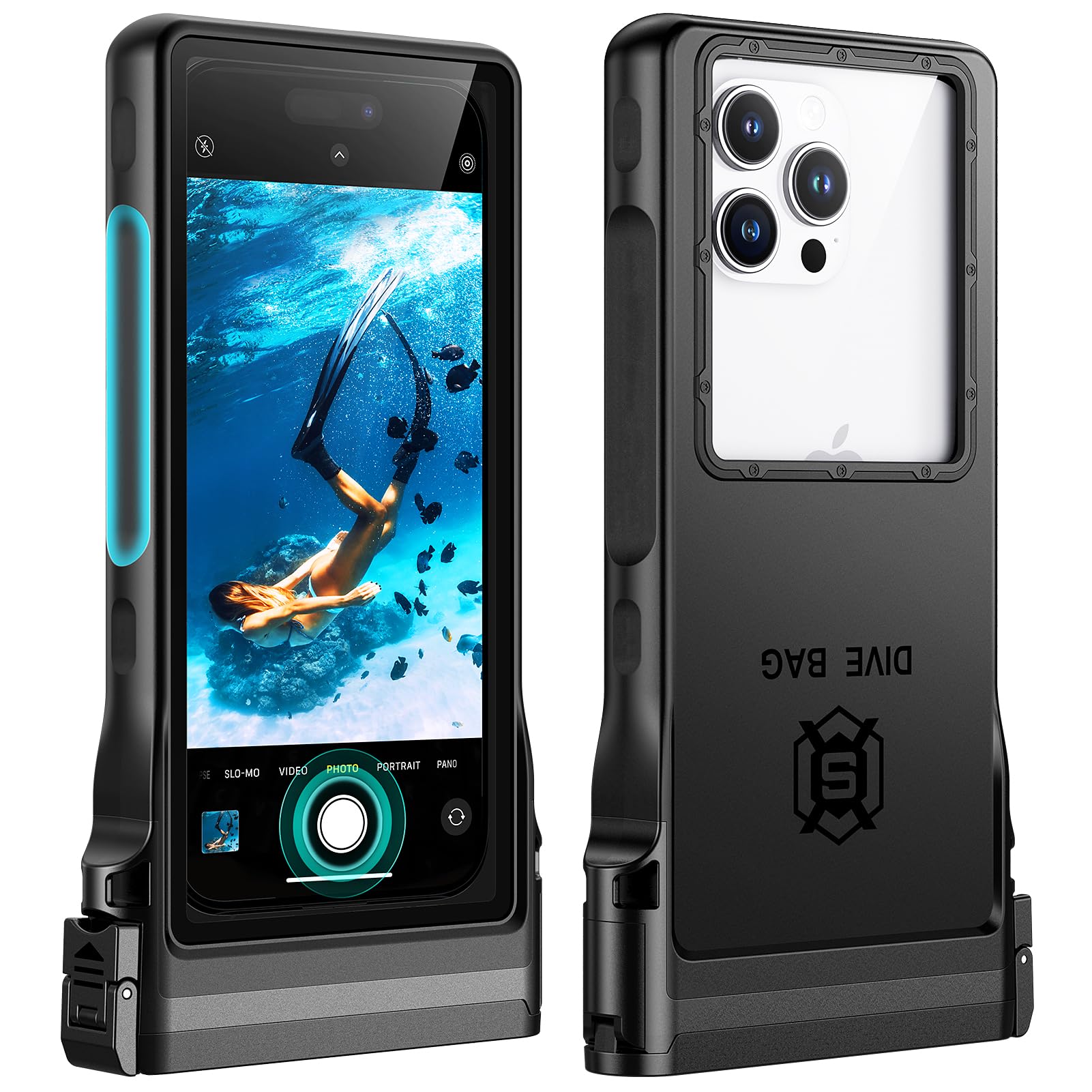 Lanhiem Pochette Étanche 15M [Universelle] Coque Téléphone IPX8 Plongée Professionnel Étui pour iPhone Samsung Galaxy Huawei XiaoMi RedMi Goole Pixel et Smartphone 4.7-6.9'' sous Marine Housse, Noir