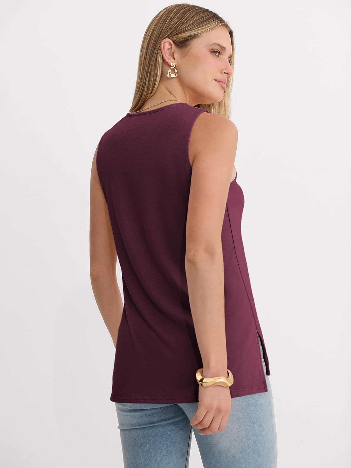 ANRABESS Tank Tops for Women Summer V Neck Sleeveless Basic Tee Casual Loose Fit Shirts 2026 Spring Beach Vacation Clothes - Image 6