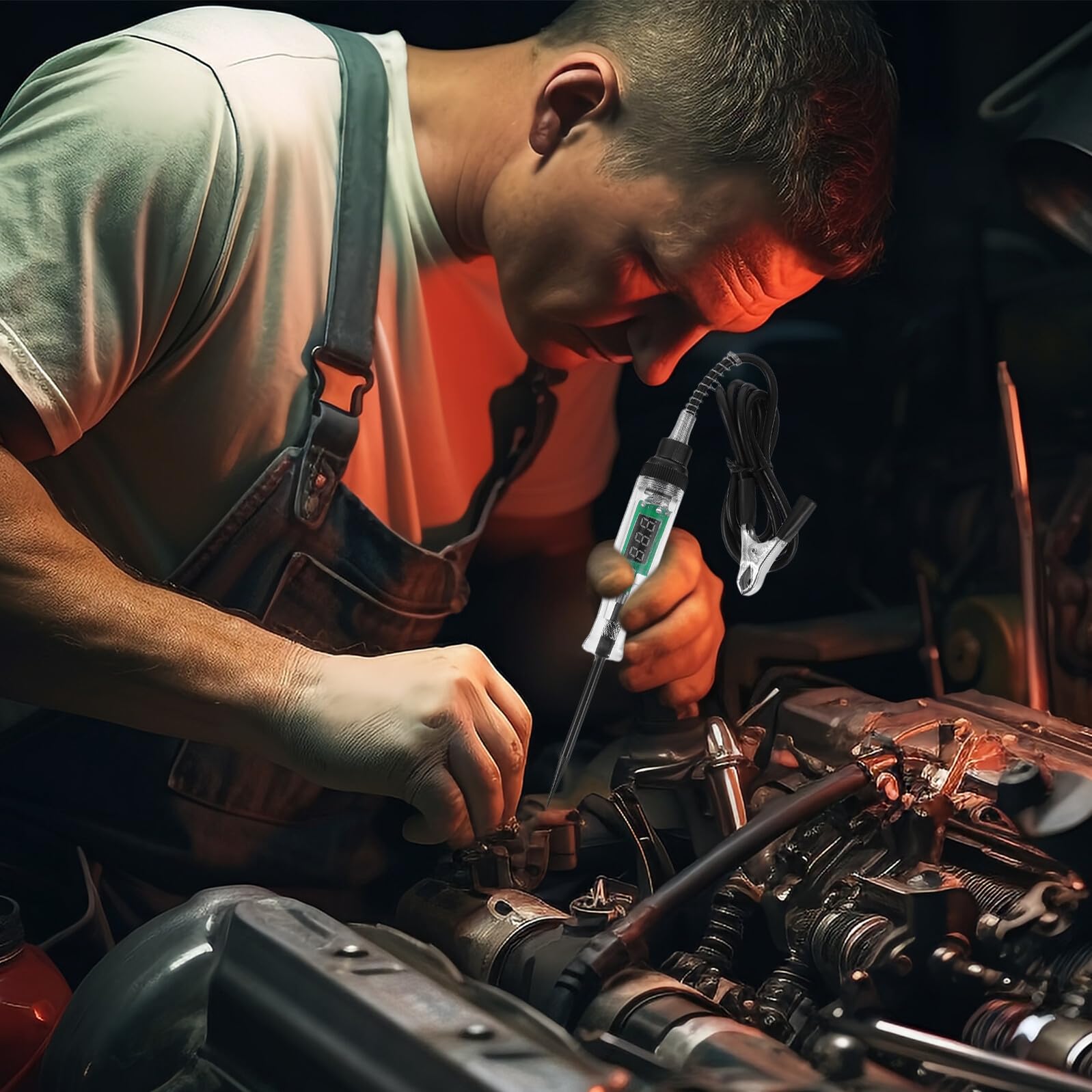 2 Szt. Wielofunkcyjny Tester Napięcia Samochodowego z Diodą LED Cyfrowa Próbówka Do Testowania Obwodów i Instalacji Samochodach Motocyklach Oraz Pojazdach Użytkowych