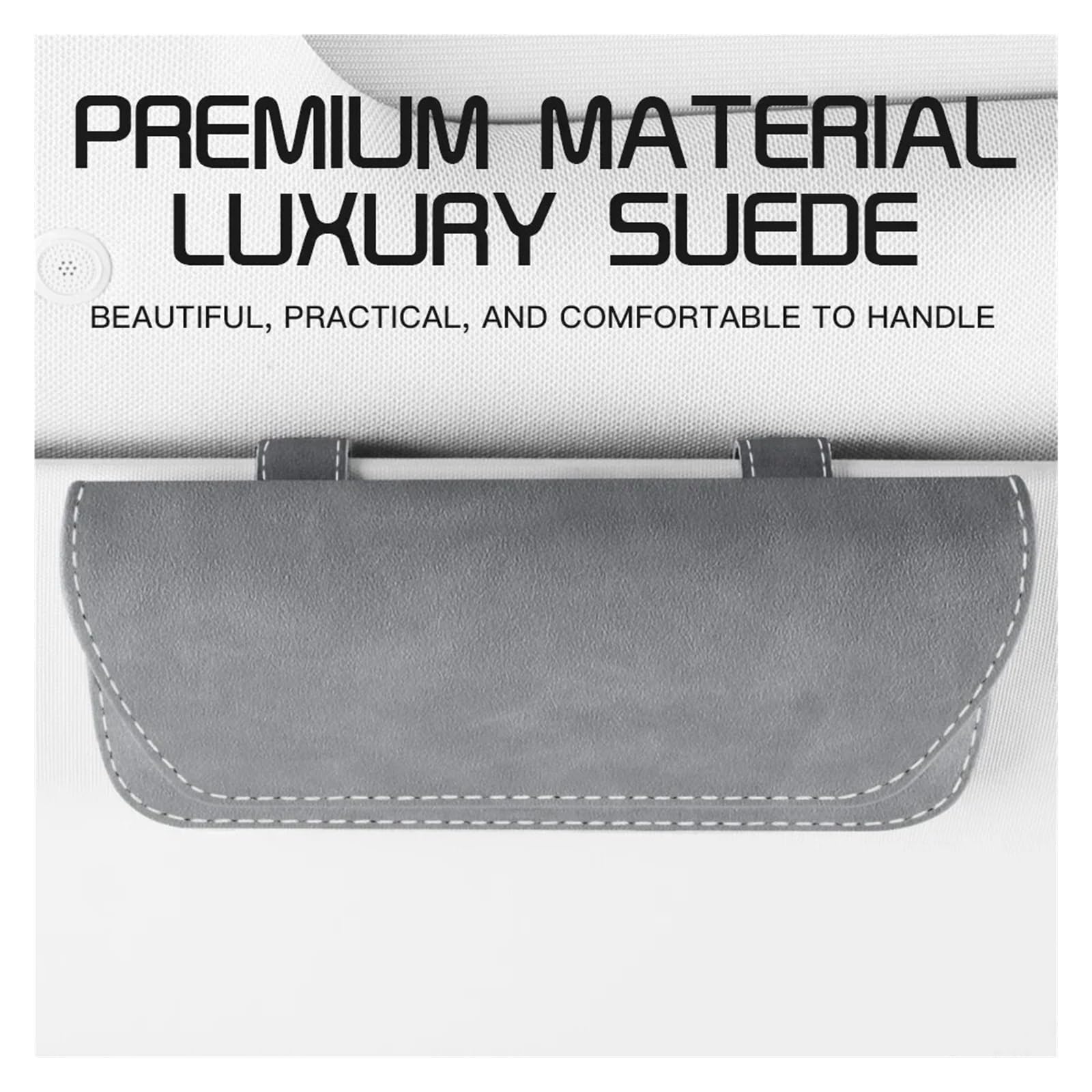 Soporte para Gafas De Coche Accesorios para Vehículos Decoración Interior Funda Organizador Almacenamiento Solar Estuche para Gafas De Sol Coche(Gold)