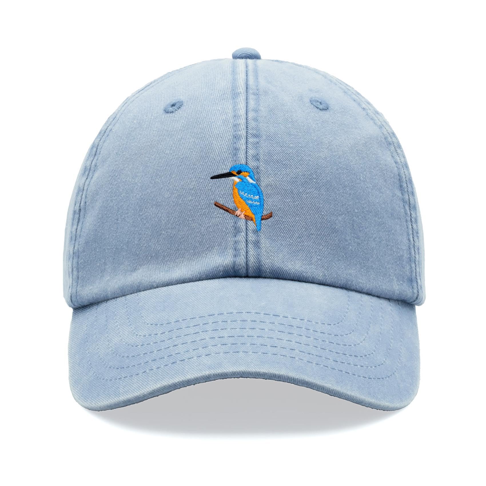 Cap Base Unisex Light Blue Kingfisher Baseball Cap Vintage Washed Dad Hat Adjustable