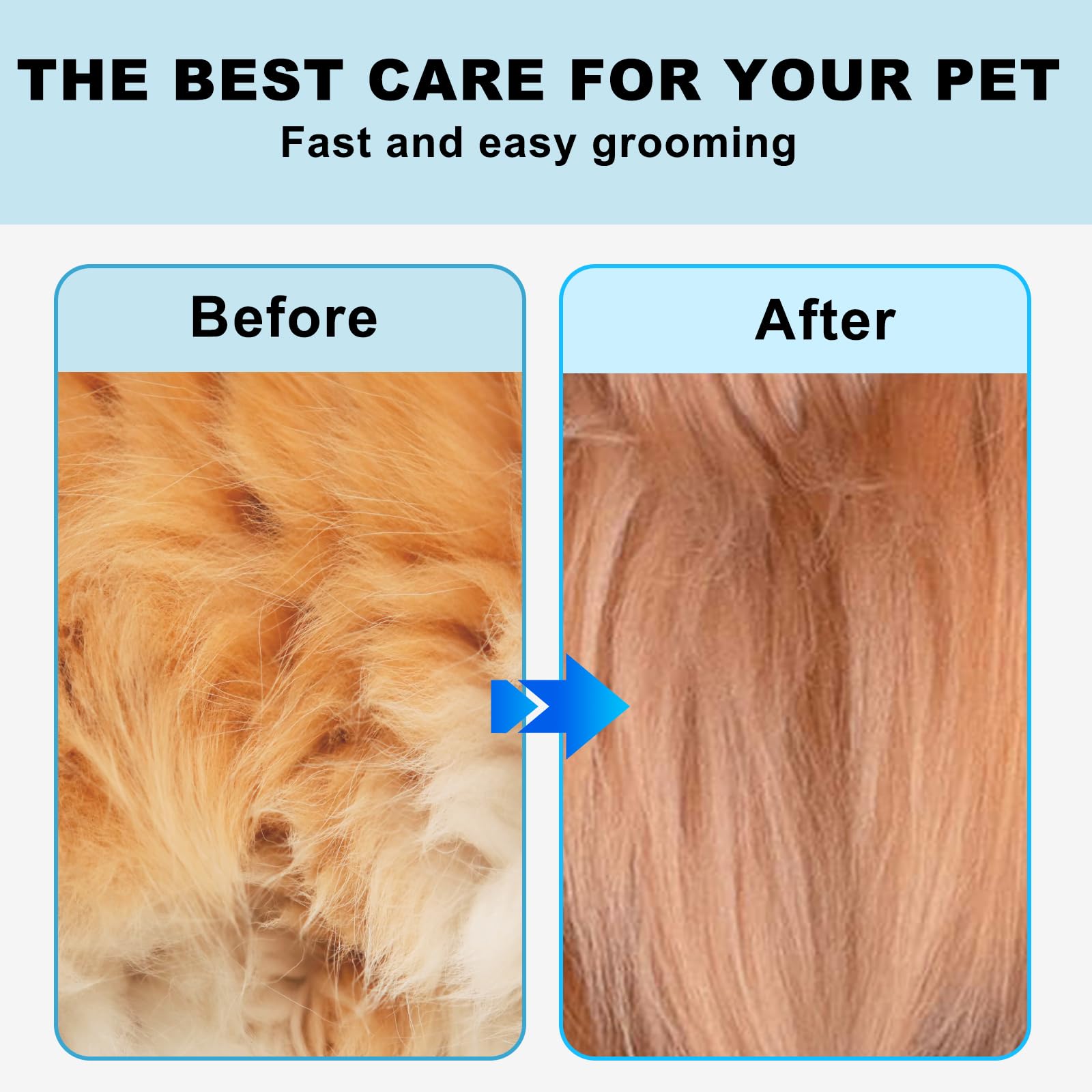 NursCare Pet Grooming Brush, Double Sided Undercoat Rake for Dogs & Cats, Professional Deshedding Brush and Dematting Tool - Image 3