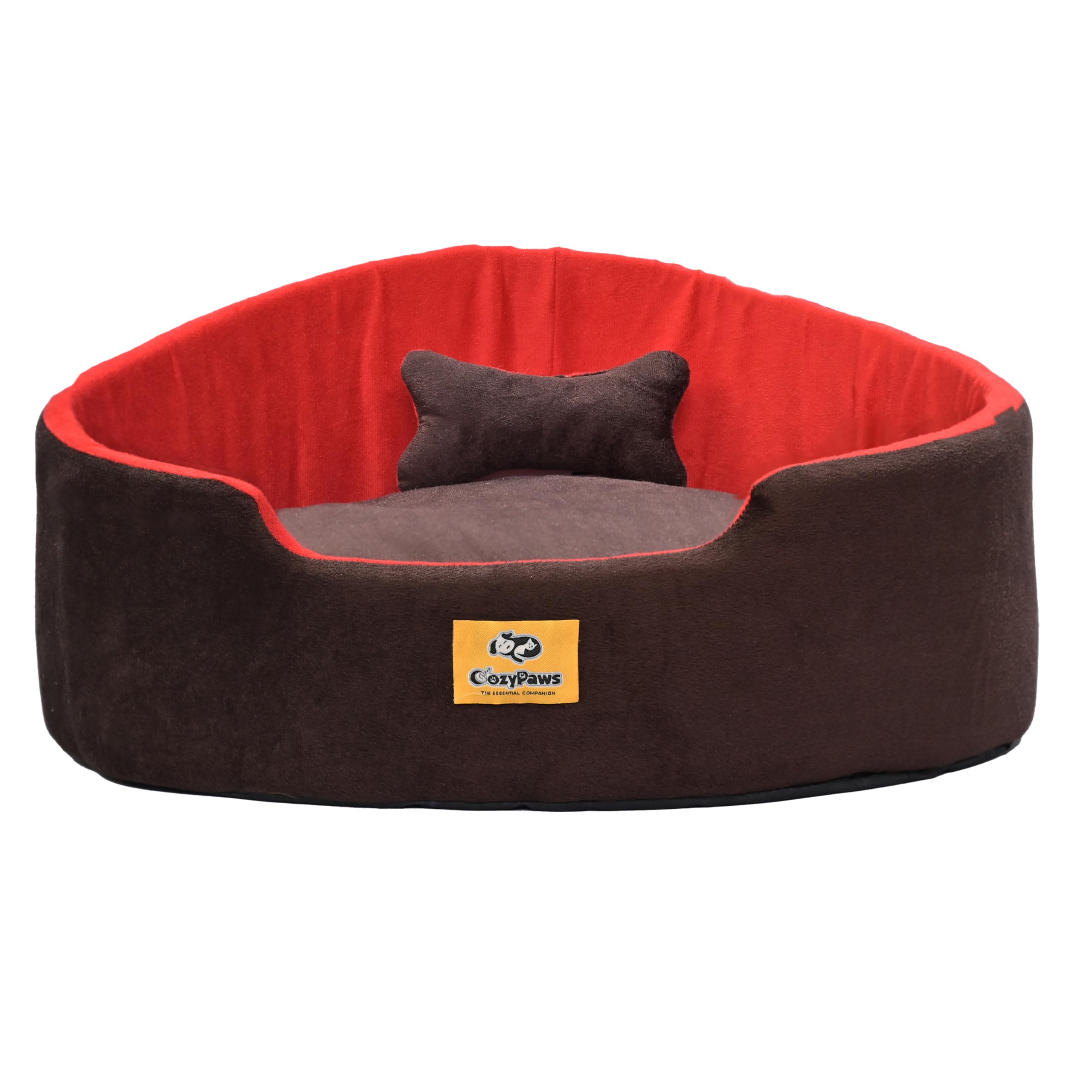 CozyPaws Reversible Dog Bed Washable Cat Beds for Indoor Cats and Puppy, Dog Bed Sofa for Dogs, Gift for Dogs and Cats (Brown & Red, Small) (B0D6W3ZXKN) Amazon Price History, Amazon Price Tracker
