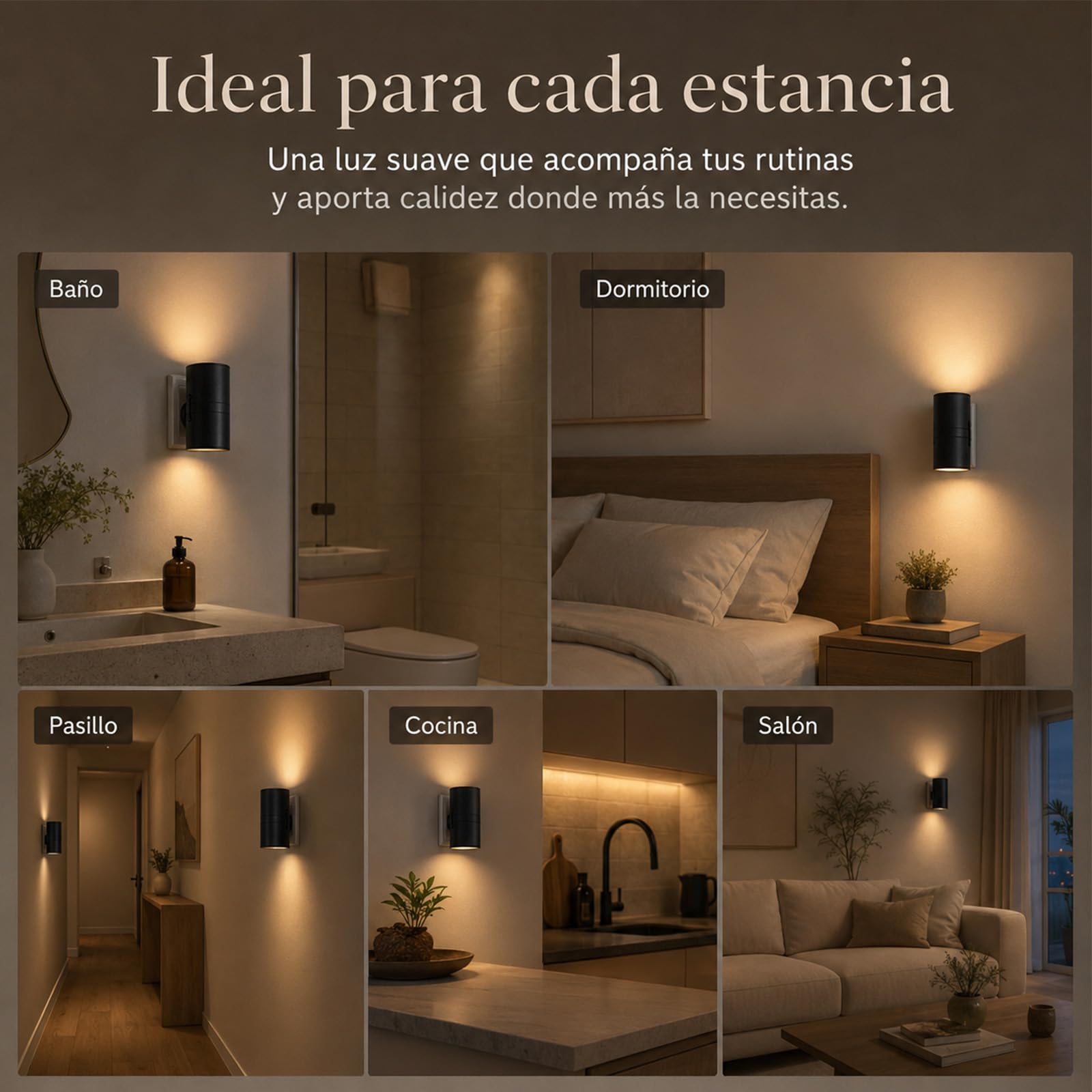 BoreaLights Luz Nocturna de Enchufe con Sensor Crepuscular, 3000 K（2psc） | Iluminación ambiental cálida y discreta para dormitorio, pasillo, salón y entrada; uso sencillo sin app ni mando.