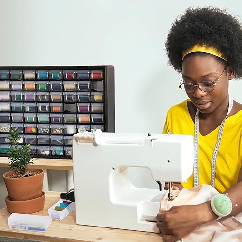 Miniatura 2 de Akro-Mils 10164 - Gabinete de 64 cajones de plástico para almacenar piezas de ferretería y manualidades, 20 x 6 x 16 pulgadas (ancho x profundidad x