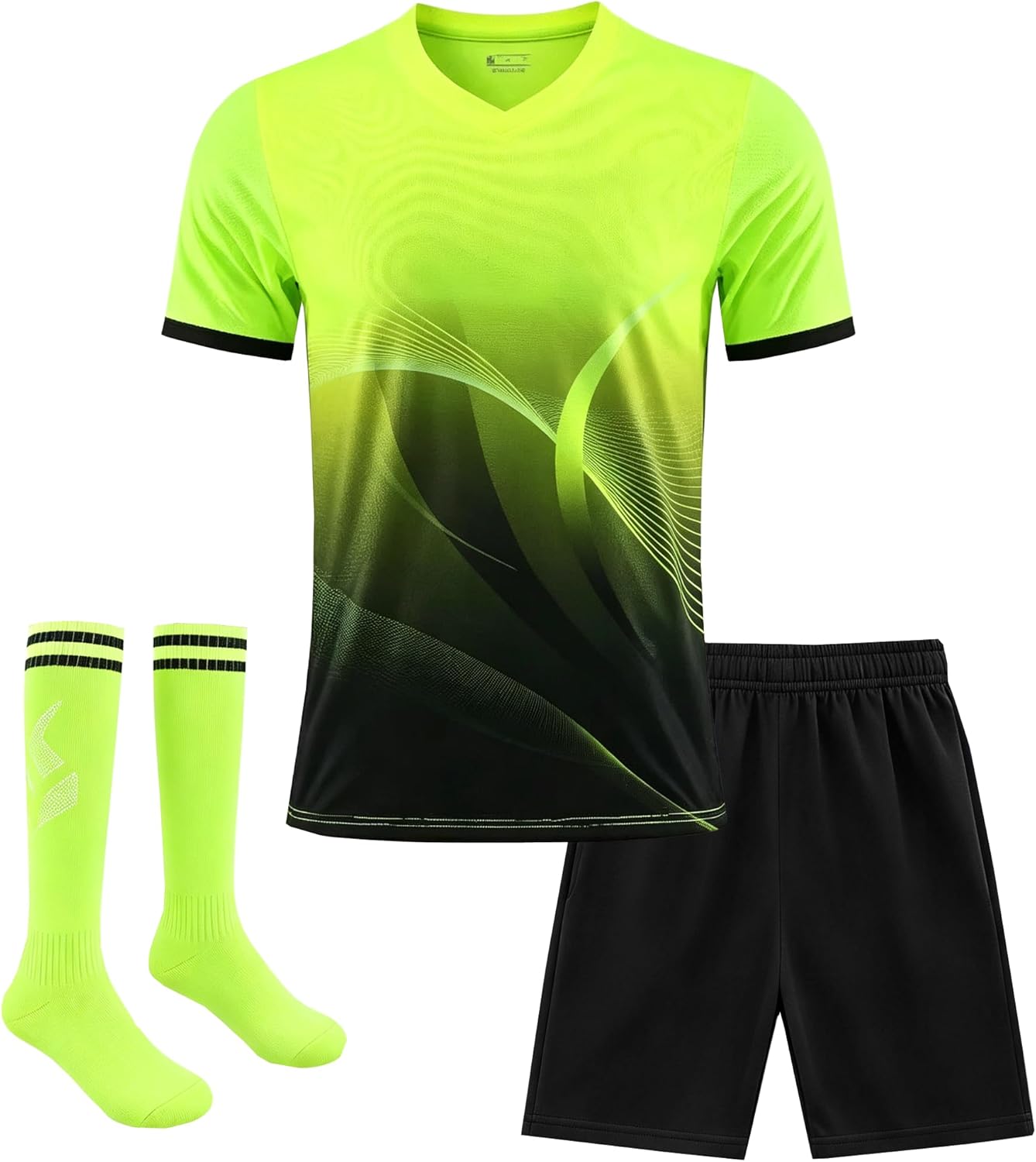 Kids Soccer Jersey Set with Socks for Boys Girls Athletic Jersey Training Uniform Kit