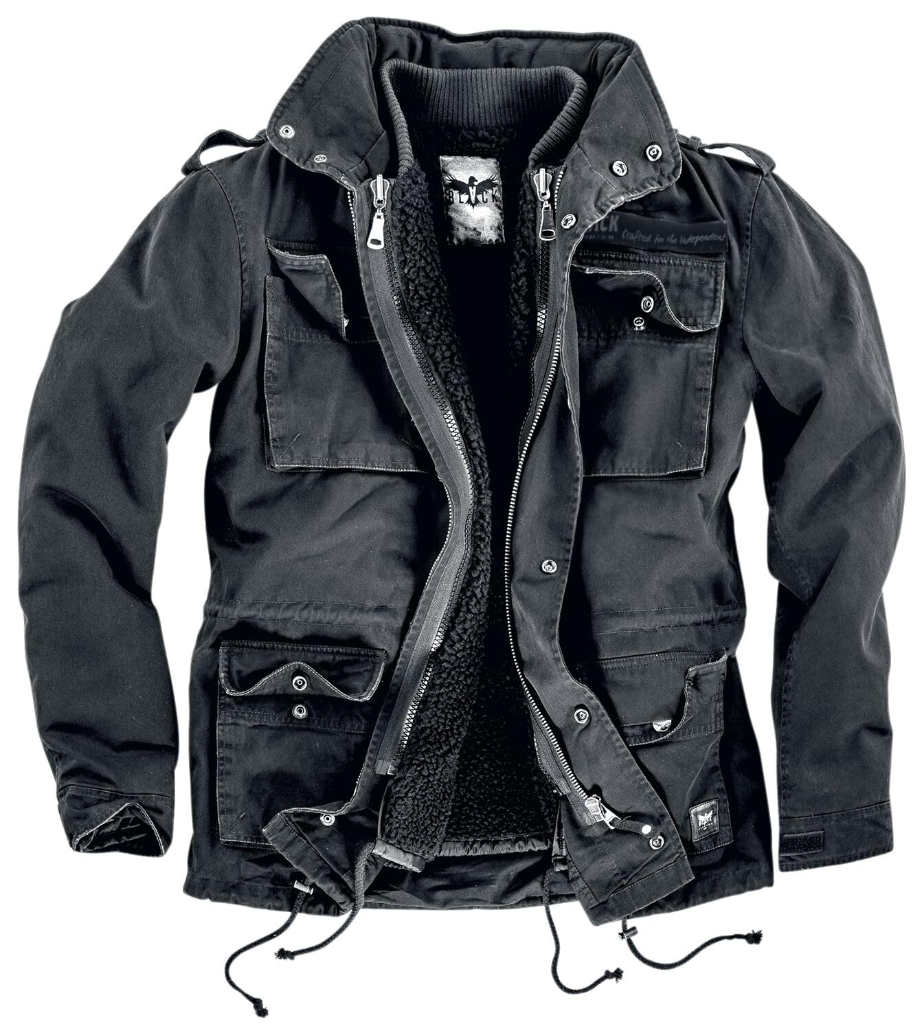 Black Premium by EMP Hombre Chaqueta negra de invierno con chaqueta interior desmontable