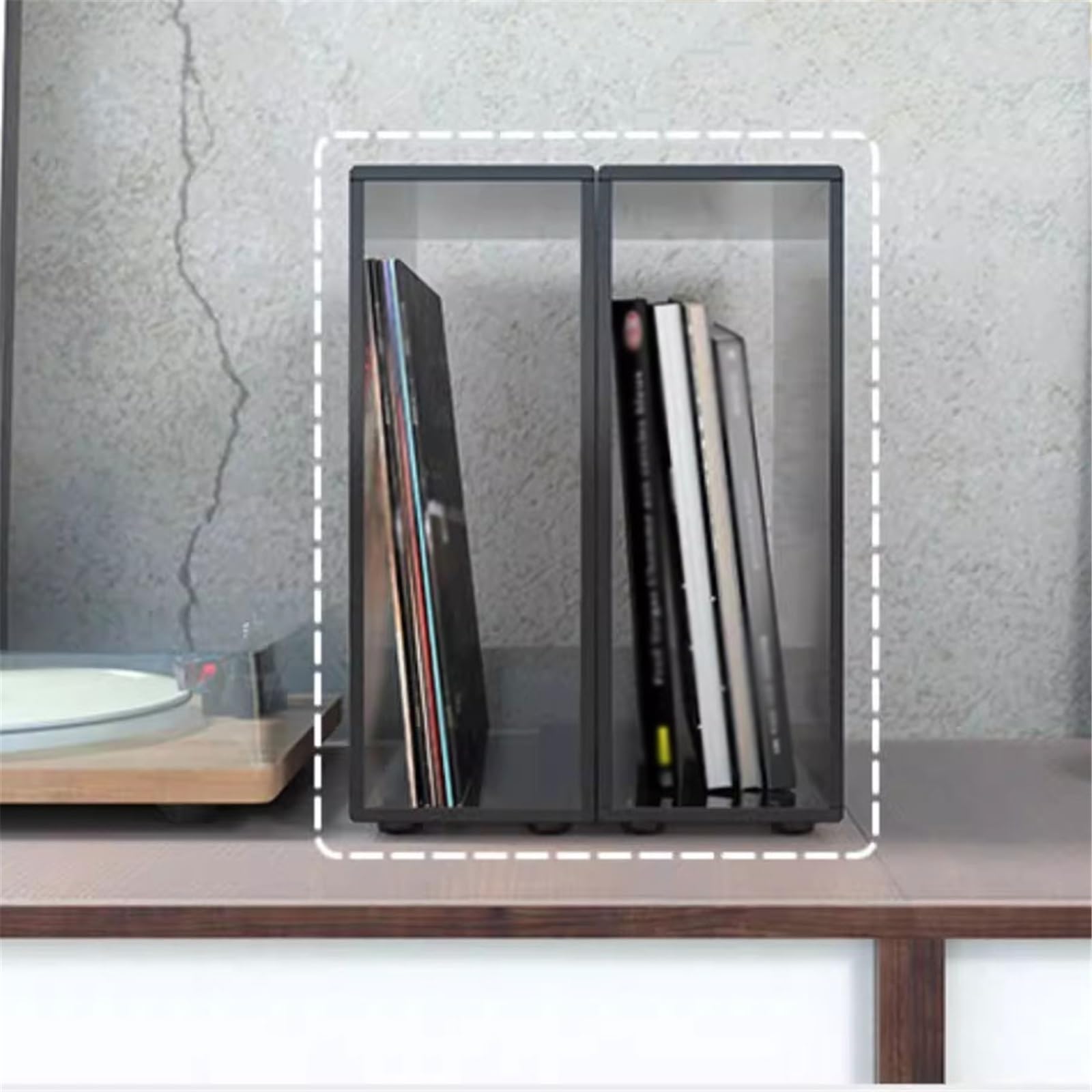 Stojak na płyty CD Luksusowy akrylowy stojak na płyty winylowe, CD, czasopisma, lampy stołowe