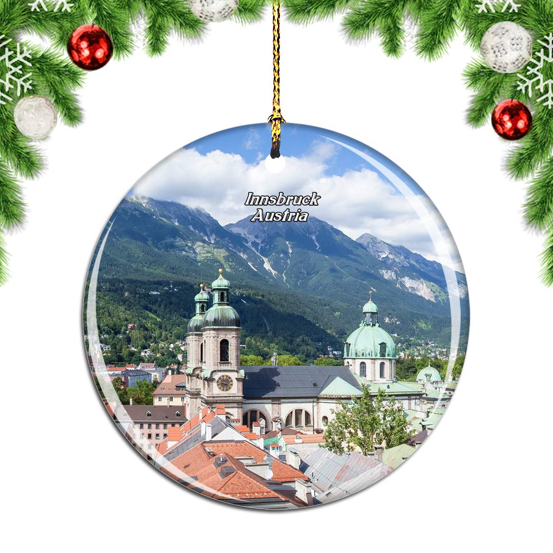 Weekino Decorazione Natalizia In Ceramica – Colonna Di Sant'Anna, Innsbruck – Souvenir Da Viaggio – Doppia Faccia, 7,2 Cm