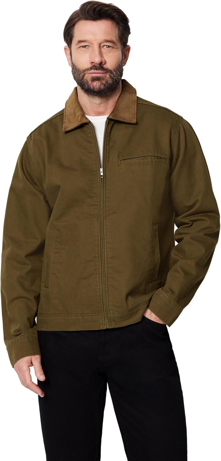 Amazon Essentials Men's Relaxed-Fit Rigid Denim Zip Up Jacket