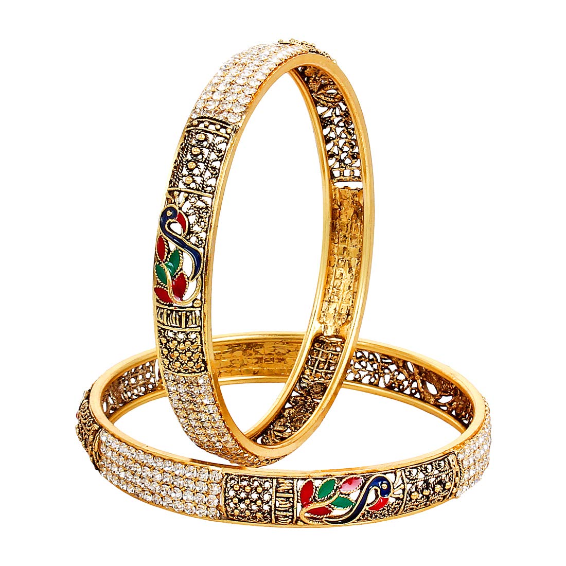 YouBella Jewellery Traditional Gold Plated Bracelet Bangles Set for Girls and Women (2.6) (B06ZXXWXT3) Amazon Price History, Amazon Price Tracker