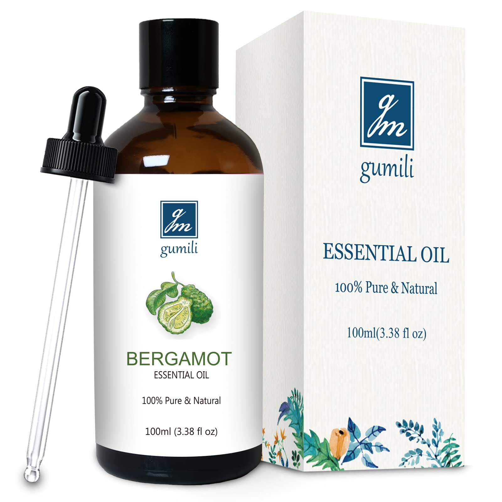 GM Gumili Bergamot Essential Oil for Diffuser, Skin, Room Spray, 100mL