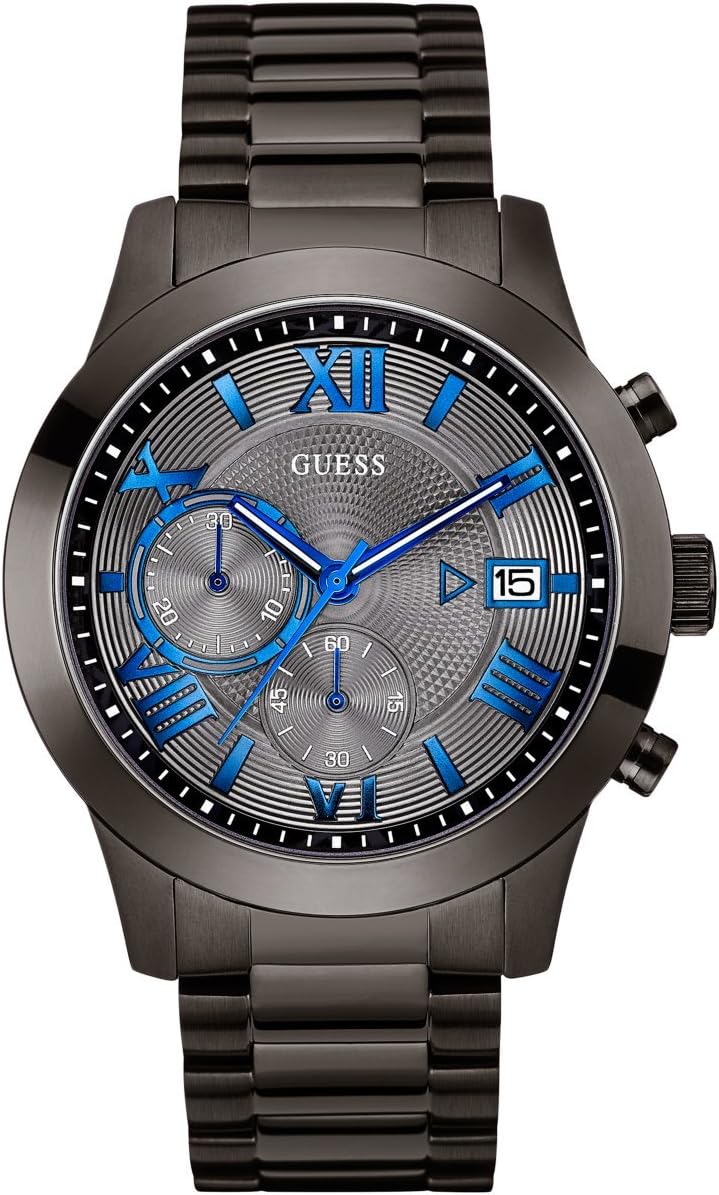 GUESS Men's Stainless Steel Gunmetal Chronograph Bracelet Watch