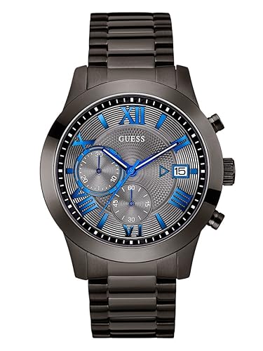 Guess Men's Stainless Steel Gunmetal Chronograph Bracelet Watch