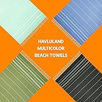 Vista 5 de HAVLULAND Toallas de playa turcas de gran tamaño, 100% algodón a granel, toalla de baño grande para piscina, secado rápido, absorbentes, sin arena