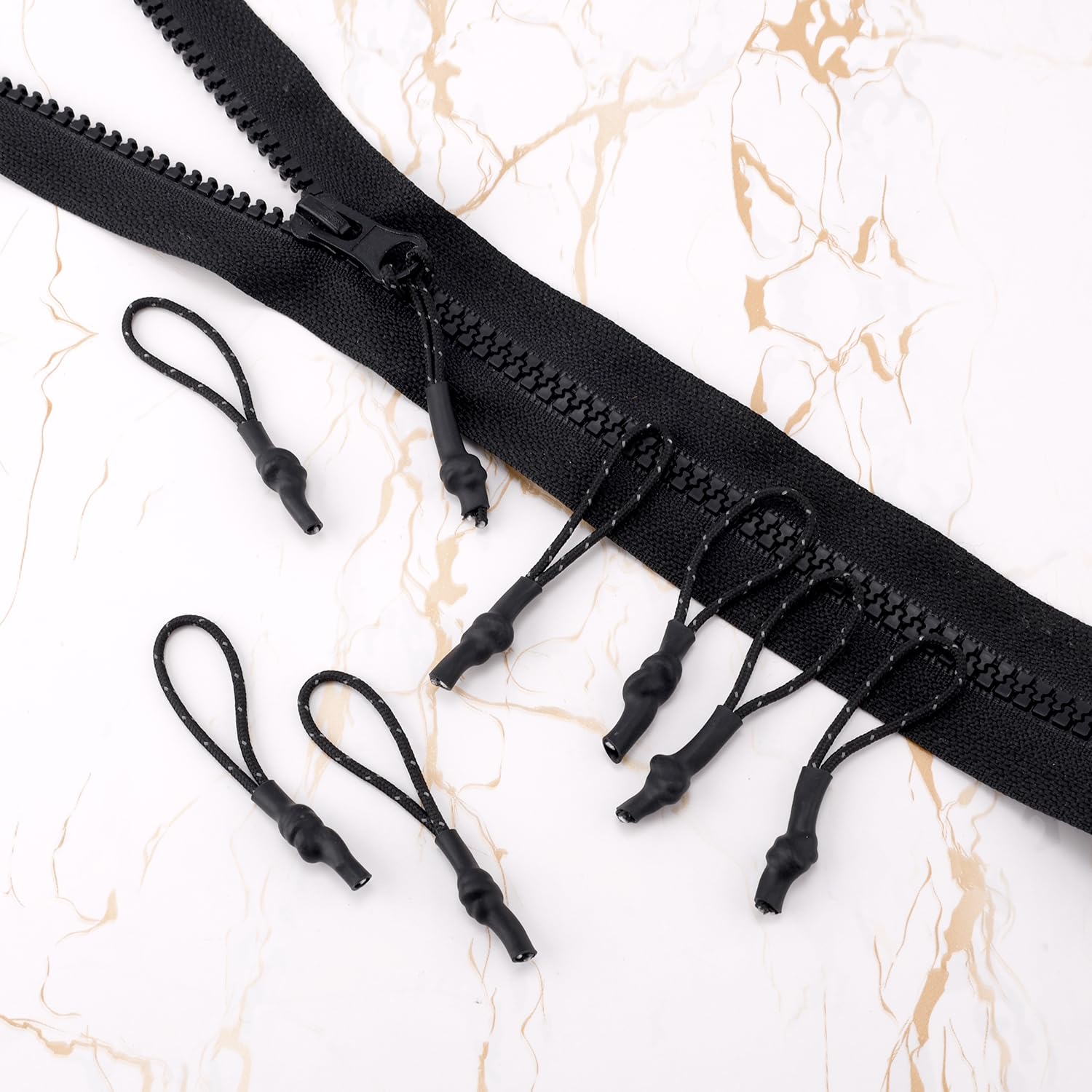 Lot De 4 Étiquettes Porte-clés Réfléchissantes Uxcell, Tirettes De Fermeture Éclair, Noir/Jaune