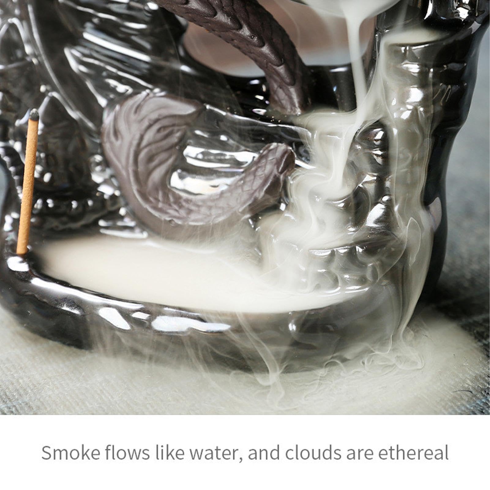 Fly Dragon Burner Statua Waterfall Incense Holder, Home Decor Dragon