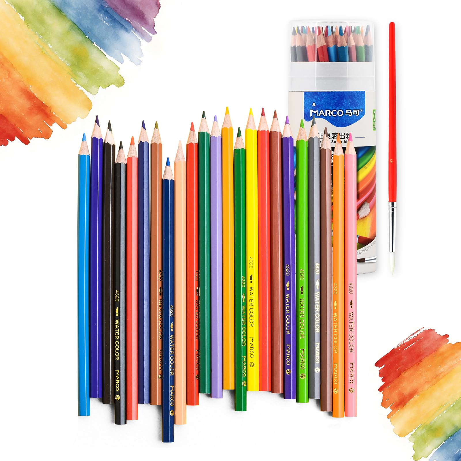 MARCO D4320 Buntstift - Set mit 48 Farben, wasserlöslichen Sechskant - Stiften, präzise Färbung - Kunstliebhaber & Maler