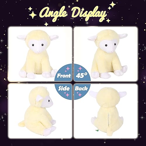 Miniatura 4 de Hopearl Cordero de peluche con luces LED, flexible, con luces de noche que brillan en la oscuridad, regalos de cumpleaños para niños pequeños,