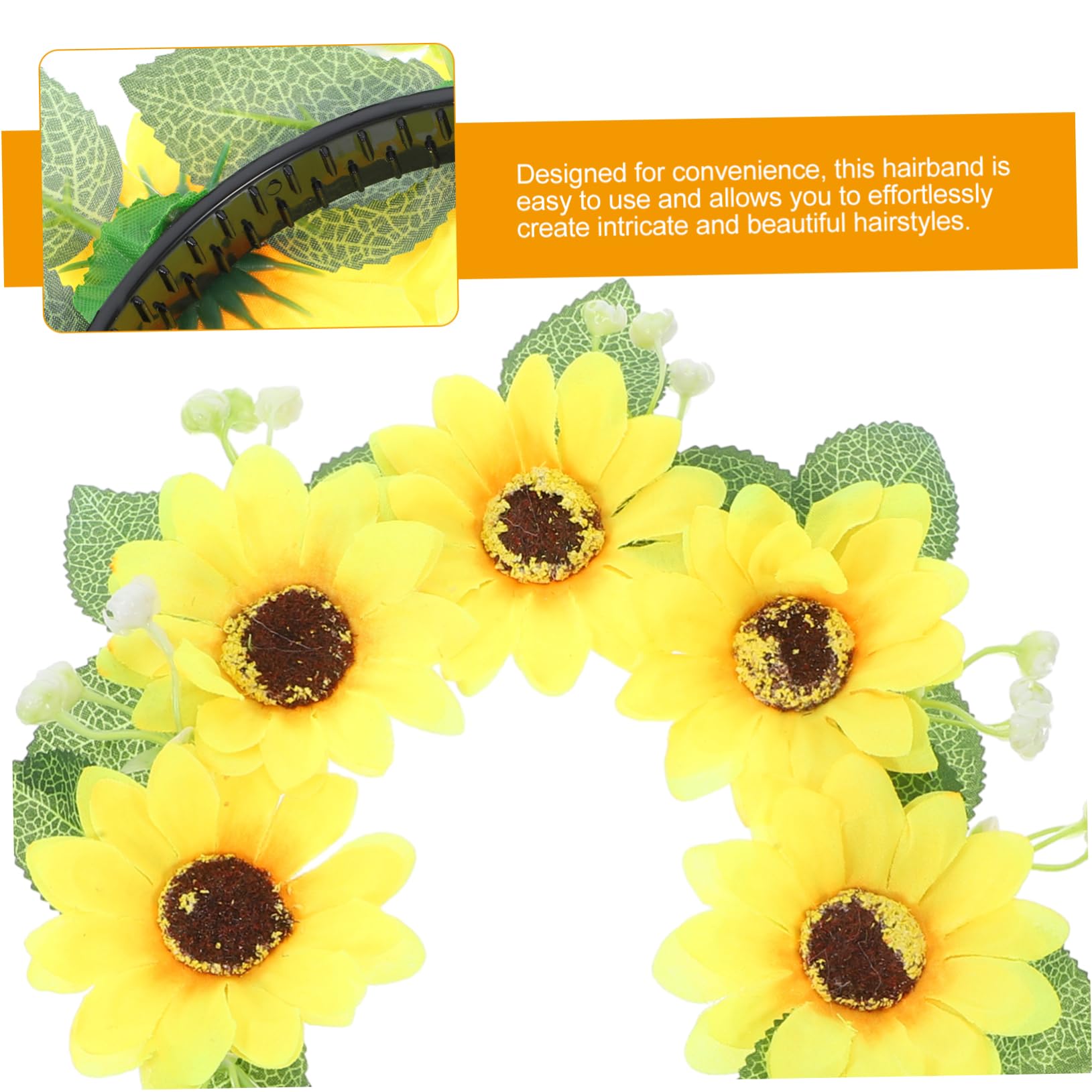 Baluue 5stücke Floral Sonnenblumen Haarschmuck Dekoratives Blumenhaarband Für Frauen Und Teens Für Hochzeiten Partys Und Festivals Leicht Und Komfortabel