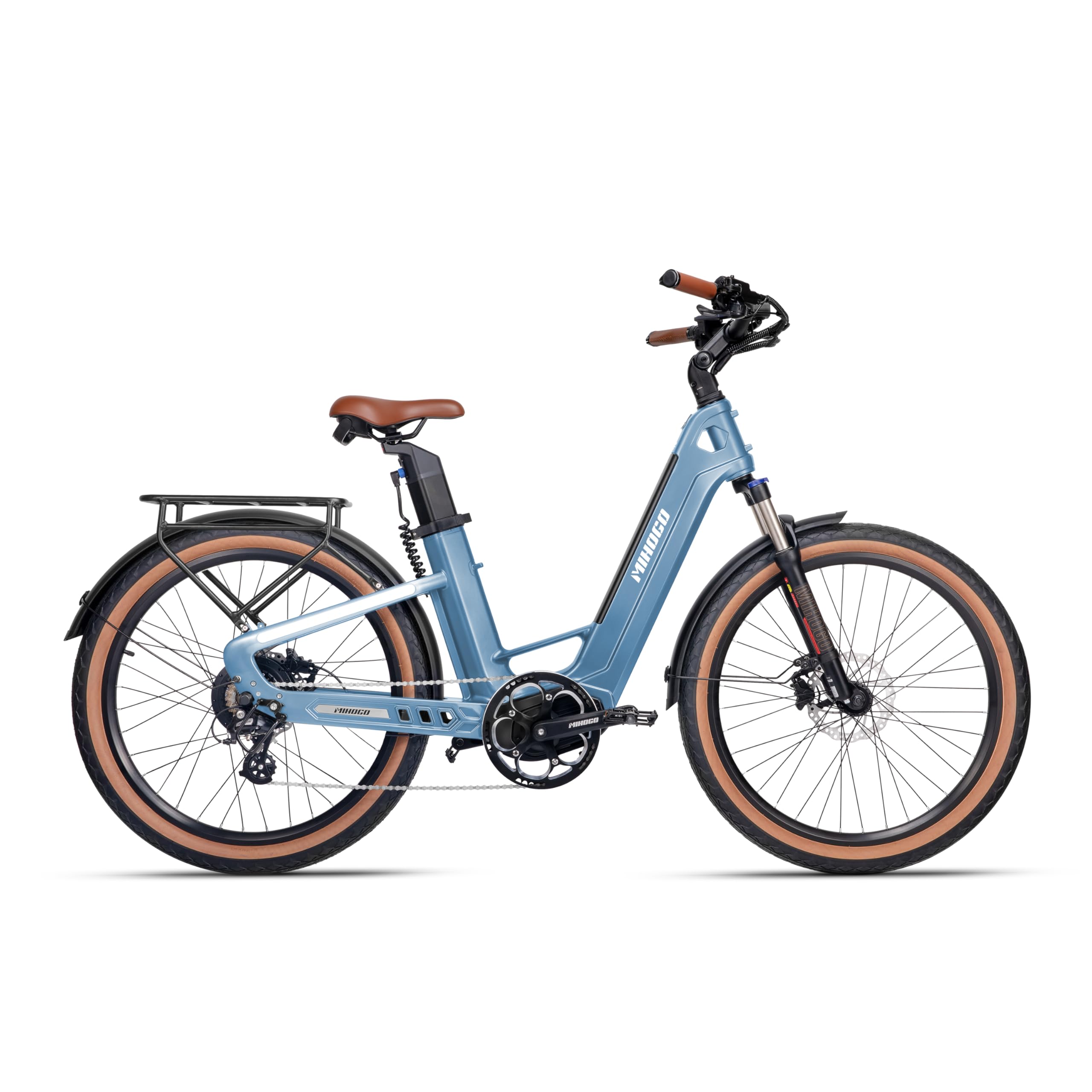 mihogo AIR E-Bike, Carbon E-Bike, mit 48V Doppelakku-System (9,6Ah * 2 Akkus), 85 Nm Motor, 206 km Reichweite, Bluetooth-Navigation, Ideal für City und Trekking – für Herren und Damen