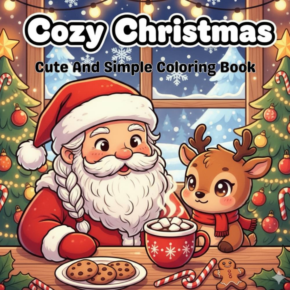 Cozy Christmas: Cute and Simple Coloring Book