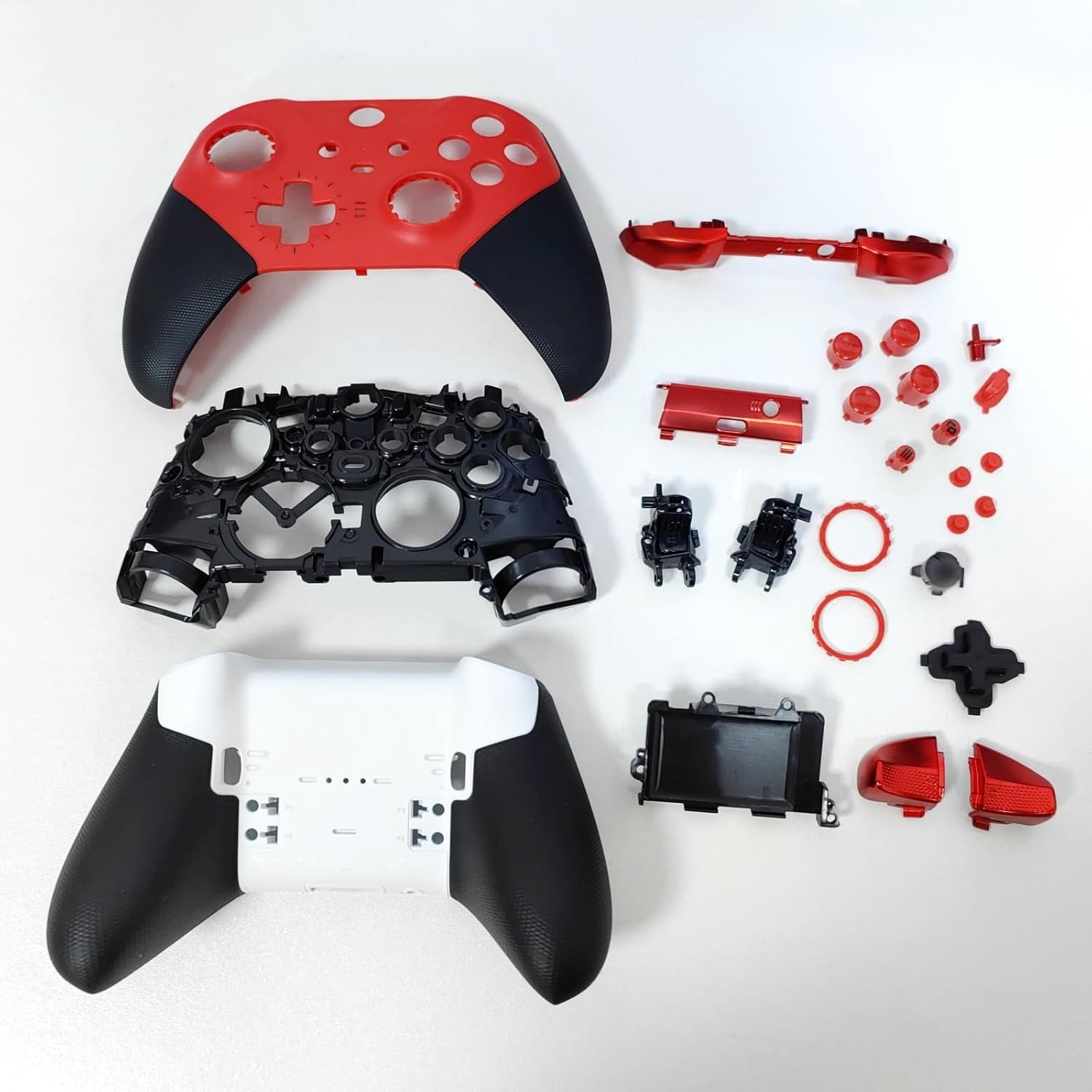 Hzxkqmil Replacement Housing Shell Kit for Xbox Elite Series 2 Controller, Full Shell Case Cover Set Faceplates Middle Frame ABXY LT RT Buttons LB RB Bumper Accessories Tools