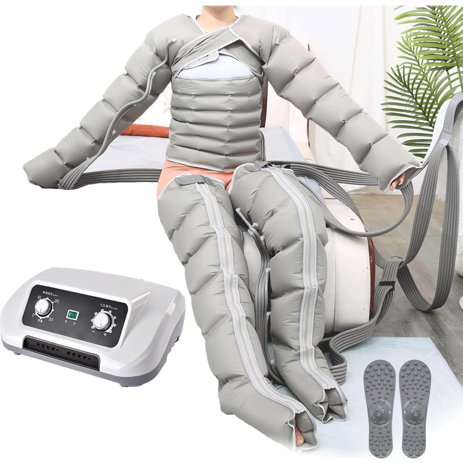 Lymphdrainage Gerät, Beinmassagegerät Für Beine, Füße, Arme Und Unterleib, Massagegerät Beine, Einfaches Einstellbar Und Anwendung, Pressotherapie Professionelle Wirksamkeit Recovery Boots
