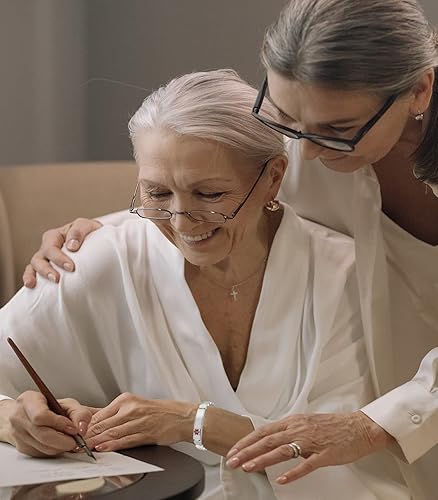 Miniatura 7 de Pulseras de identificación de alerta médica para mujer, pulsera elástica ajustable de emergencia de acero inoxidable plateado de 7.48 pulgadas