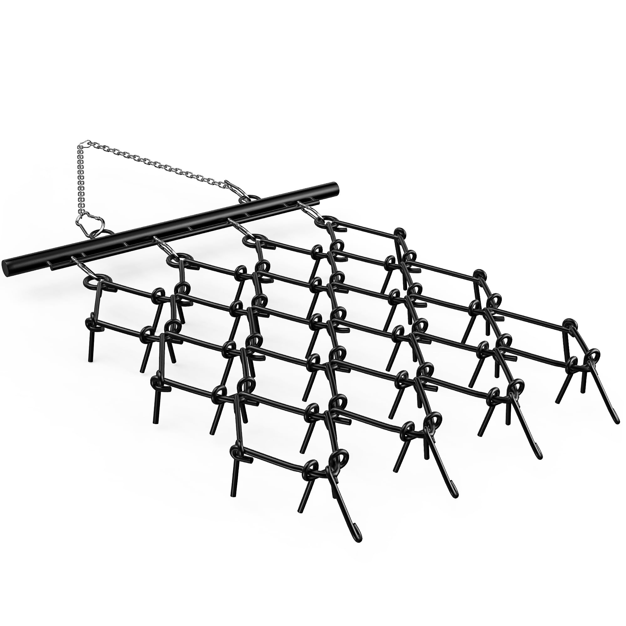 YINTATECH 4x4ft Chain Drag Harrow for ATV, 1/2in Tines, Heavy Duty 60M2Si, Black