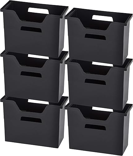 Miniatura 11 de IRIS Caja de archivos de escritorio portátil mediana de Estados Unidos con tapa abierta, paquete de 6, asas laterales, pestañas e insertos, carpetas