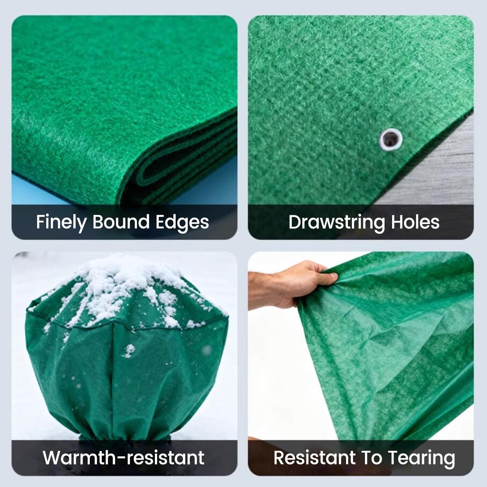 Atmungsaktives Frosttuch für Gartenpflanzen, Frostschutz und winddichte Abdeckung für Bäume und Pflanzen, Vlies-Frostschutz, große und kleine Größen (299,7 x 299,7 cm)